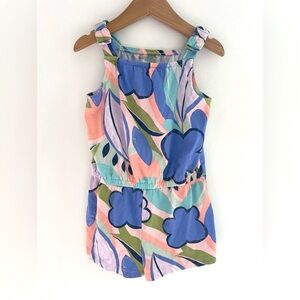 3/$25💥NEW Carter's Shorts Romper, Summer Botanical Print in Peach & Lilac
